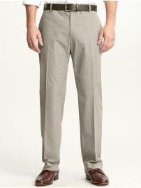 Classic fit plaid cotton dress pant