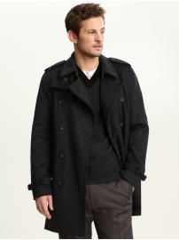 Belted wool-blend coat