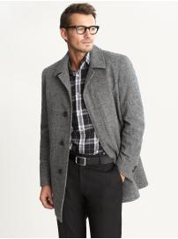 Grey plaid mac jacket