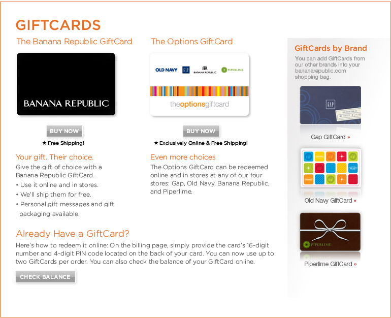 gifting: gift cards | Banana Republic