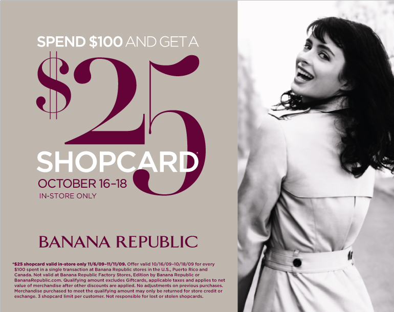 SPEND $100 AND GET A $25 SHOPCARD. October 16-18 in-store only.