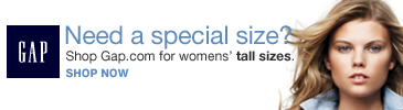 GAP. Need a special size? ShopGap.com for womens' tall sizes. SHOP NOW.