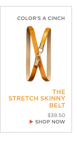 COLOR'S A CINCH. THE STRETCH SKINNY BELT. $39.50. SHOP NOW.
