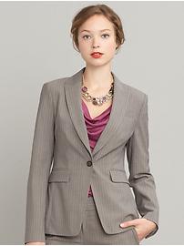 Beige stripe lightweight wool blazer