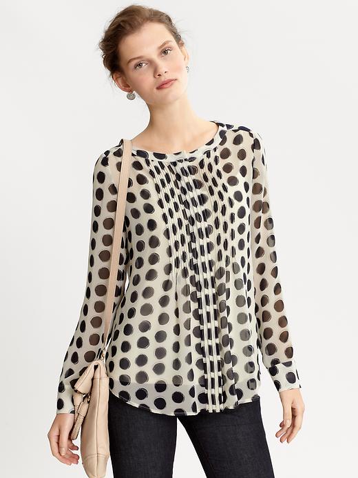 Banana Republic Bella Pintuck Dot Blouse