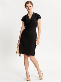 Black lightweight wool sheath