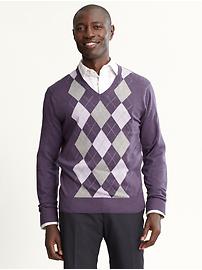Argyle v-neck sweater