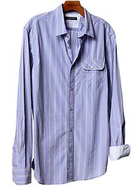 Soft-Wash slim fit wide-stripe shirt