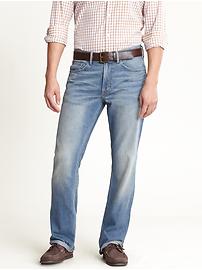 Boot-cut distressed jean