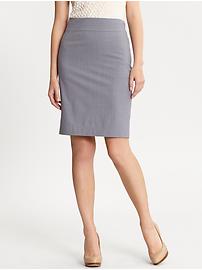 Striped lightweight wool pencil skirt