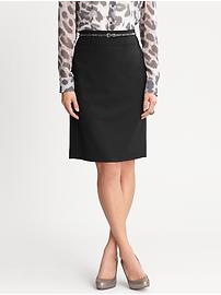 Black lightweight wool pencil skirt
