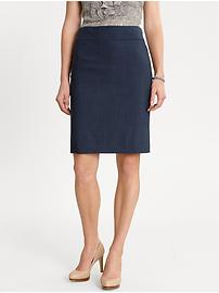 Navy lightweight wool pencil skirt