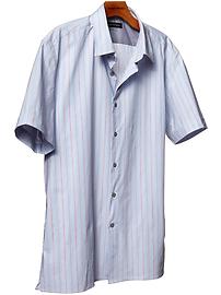 Short-sleeve multi-stripe shirt