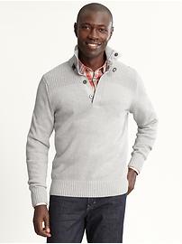 Cotton mock-neck sweater