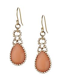 Peach teardrop earring