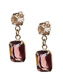 Purple emerald drop earring
