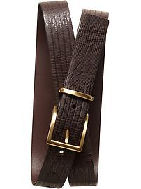 Embossed leather belt