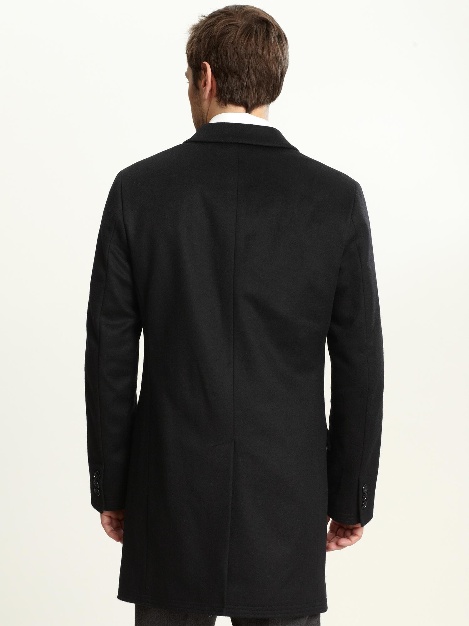 Black wool top coat