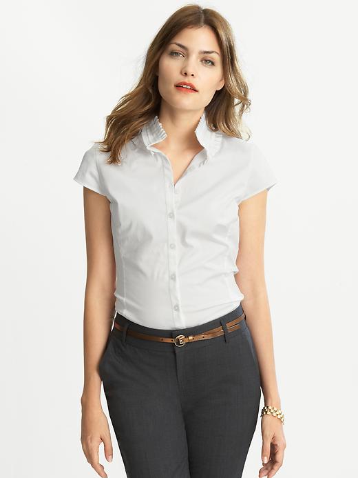 Banana Republic Shortsleeve Pleat Neck Blouse