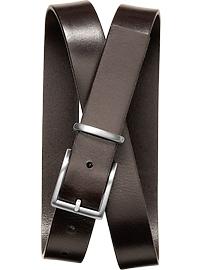 Leather metal loop belt