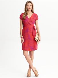 Mod graphic wrap dress