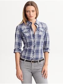 Soft-Wash fitted plaid shirt