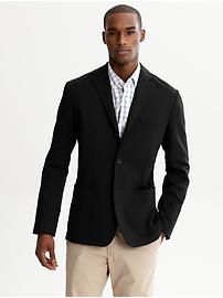 Knit three-button blazer