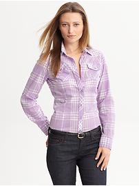Soft-Wash fitted plaid shirt