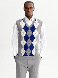 Extra-fine merino argyle sweater vest