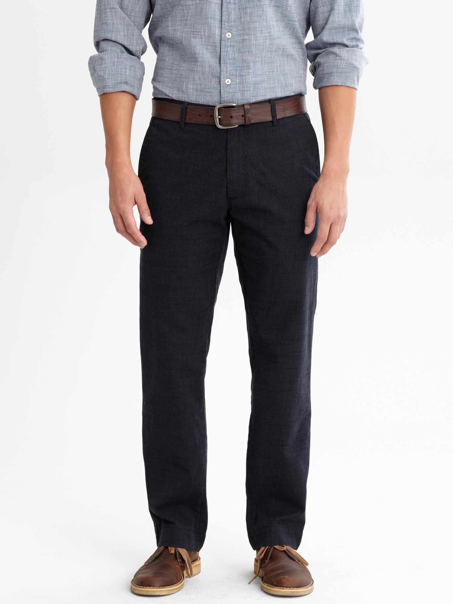 Straight fit micro-stripe pant