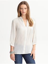 Pleated silk blouse