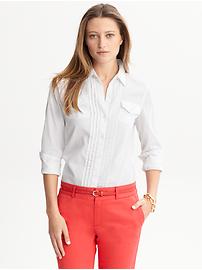 Soft-Wash white pintuck shirt