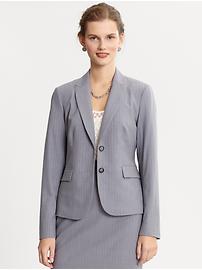 Striped lightweight wool peplum blazer