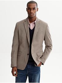 Tailored fit herringbone two-button blazer