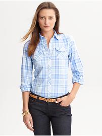Soft-Wash fitted plaid shirt