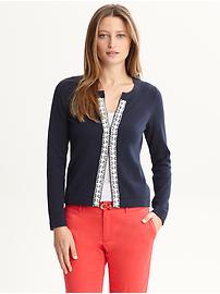 Bead-trim cardigan