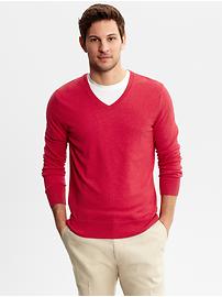 Silk/cotton/cashmere v-neck sweater