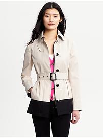 Colorblock belted mac