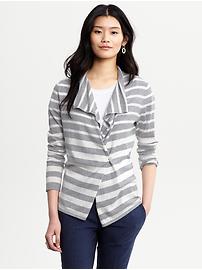 Striped one-button cardigan