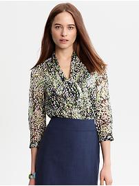 Marta printed tie-neck blouse