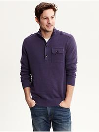 One-pocket button mock
