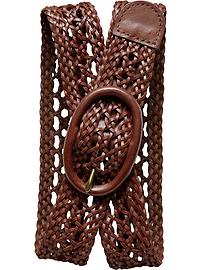 Leather weave belt