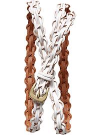 Thin braided leather belt