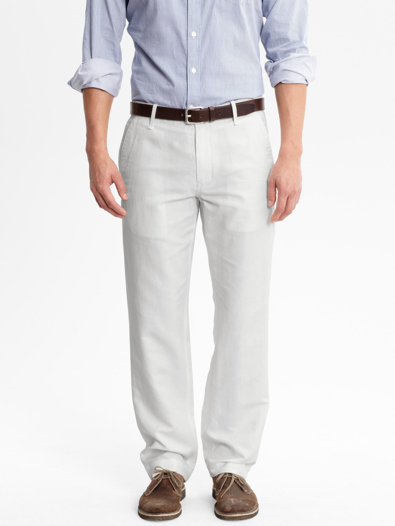 Linen-cotton utility pant