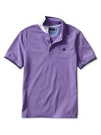 Contrast-collar pique polo