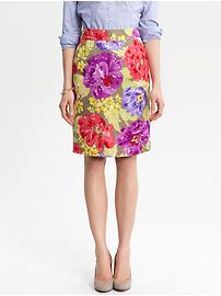Linda floral pencil skirt