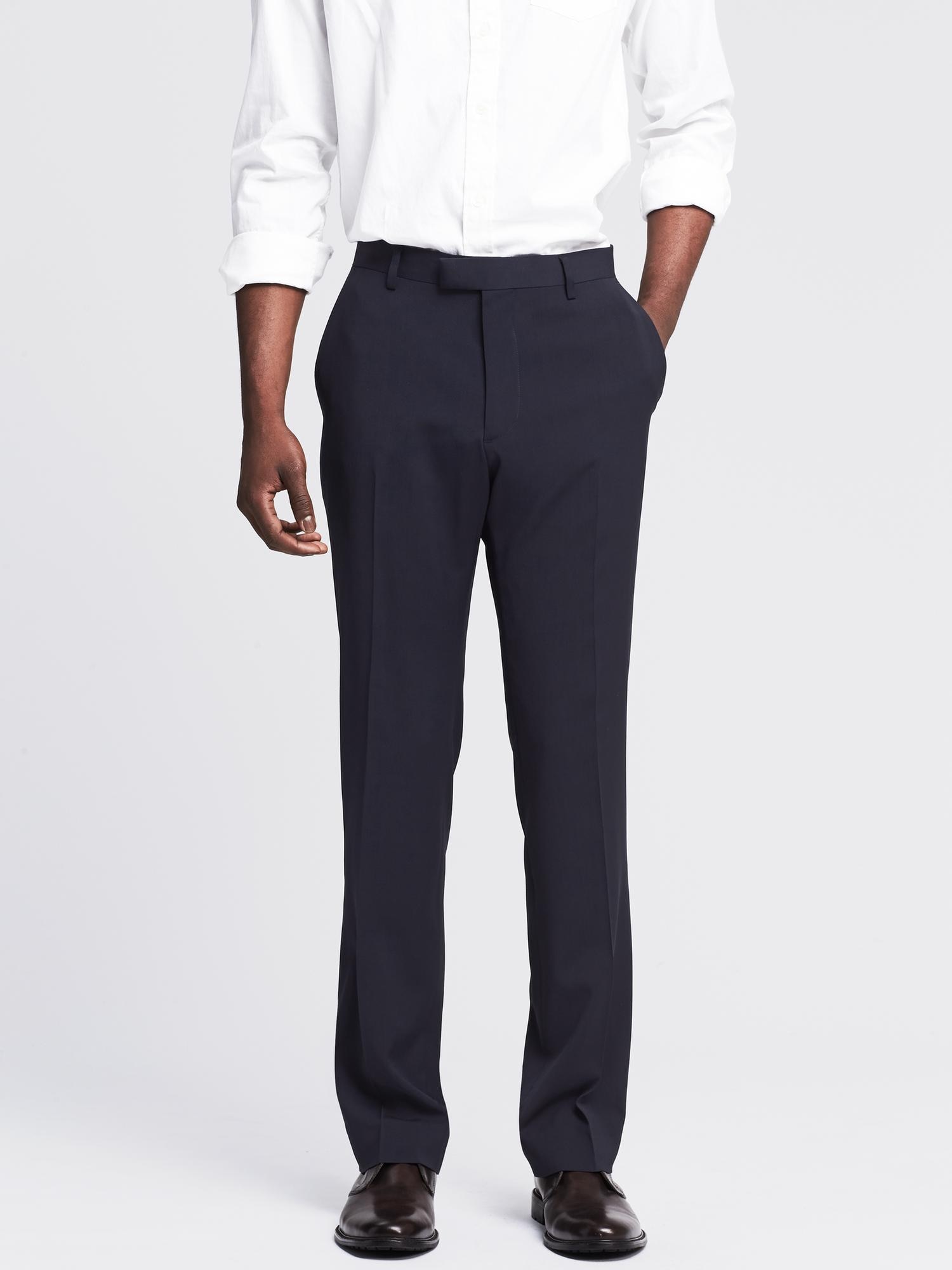 Tailored Slim Navy Italian Wool Suit Trouser