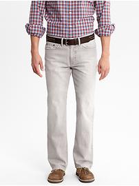 Straight-fit grey stonewashed jean