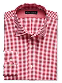 Classic fit non-iron micro-gingham shirt