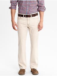 Straight-fit tan stonewashed jean